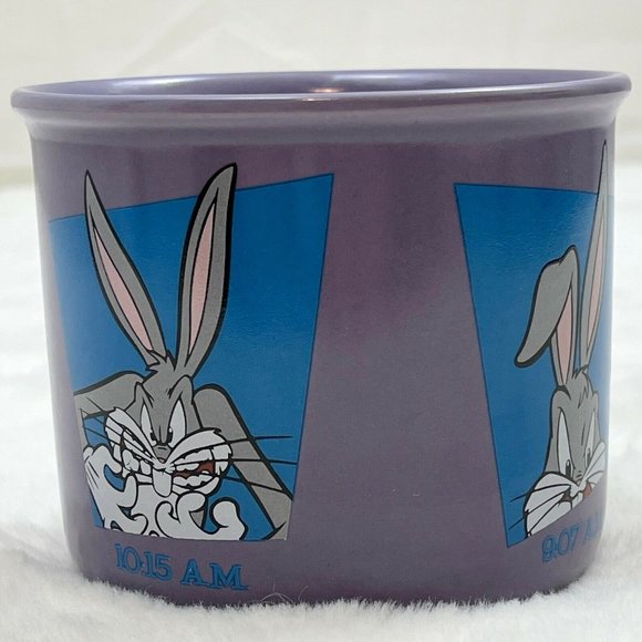 Vintage 1997 Warner Bros. Bugs Bunny Is It Lunch Time Yet 14oz Mug Purple - Picture 3 of 8